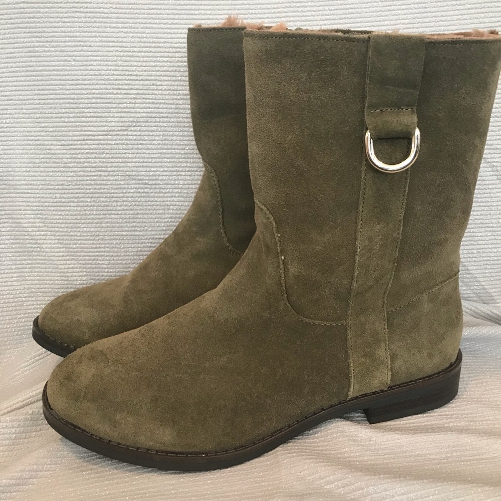 Alfani olive green suede boots